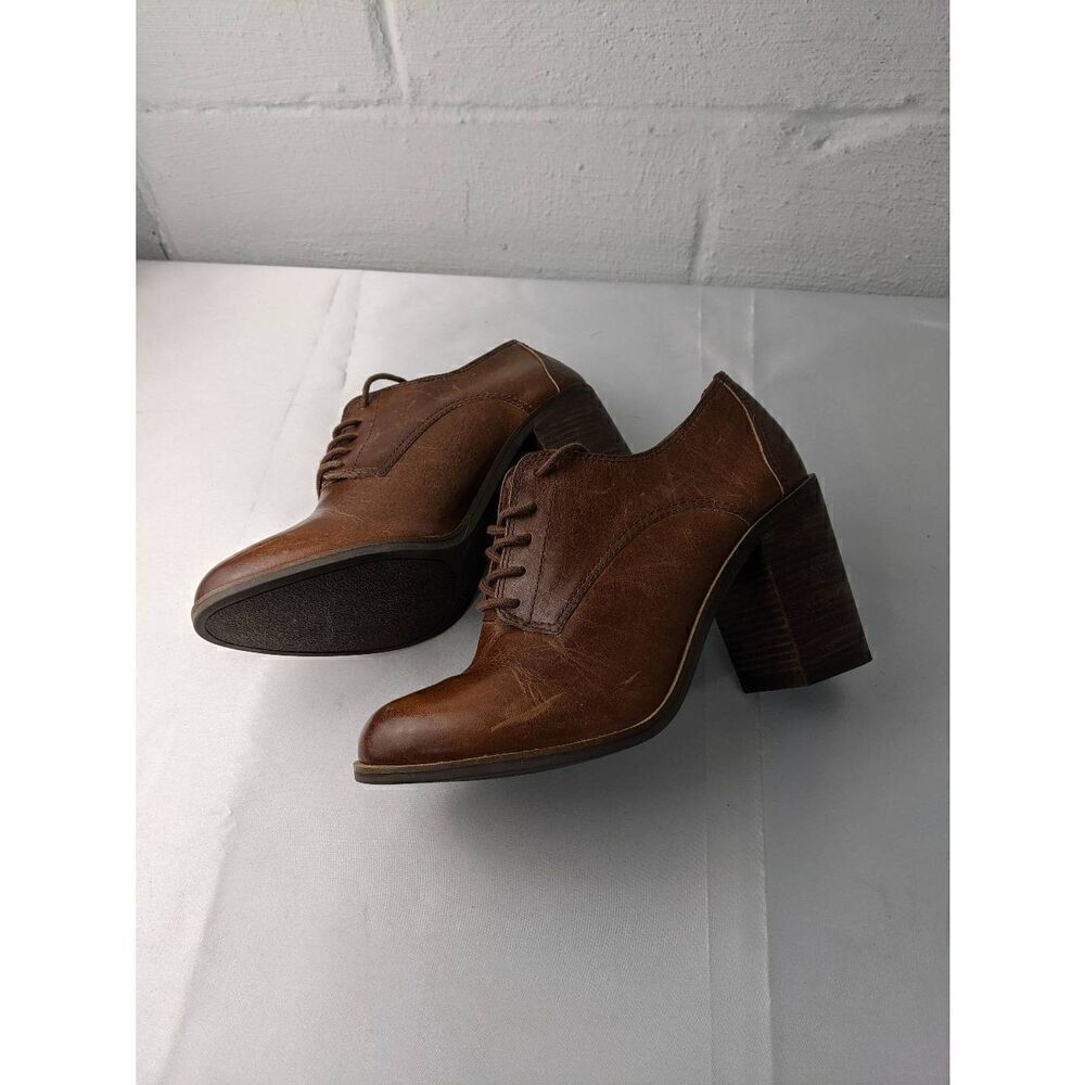 Lucky Brand‎ Womens Size 8.5 M Brown Leather Laces Ankle Fashion Western Boots
